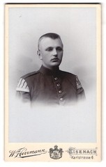 Photograph W. Herrmann, Eisenach, Kalrstr. 6, Portrait Musicians in Uniform Rgt.