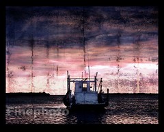 KELLY WILLIAM WRIGHT Original Surreal NAUTICAL BOAT Old Florida Sunset Art Photo