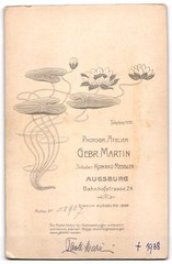 Photograph used Martin, Augsburg, Bahnhofstraße 24, Young Lady in Elegant Class