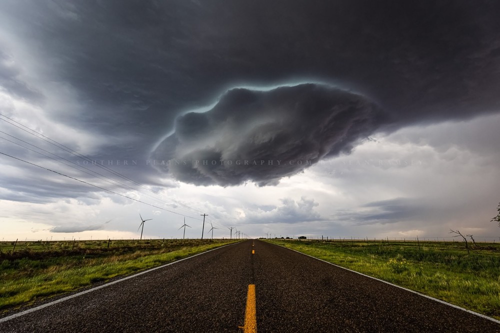 Storm Photography Print – UFO Shaped Wall Cloud Over Highway in New Mexico