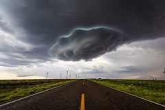 Storm Photography Print – UFO Shaped Wall Cloud Over Highway in New Mexico