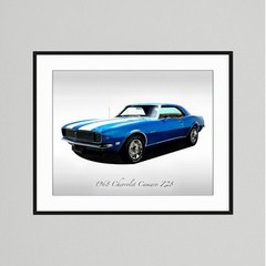 Classic Cars – 1968 Chevrolet Camaro Z28 Lemans Blue – Print