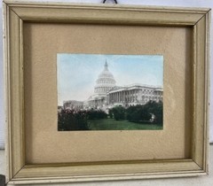 Antique Hand Colored Picture Capitol Washington, DC