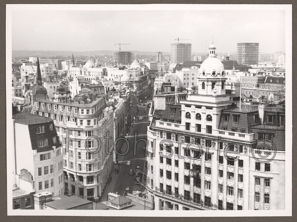 Photo England London City Centre Oxford Street Building Dome 1959 Car