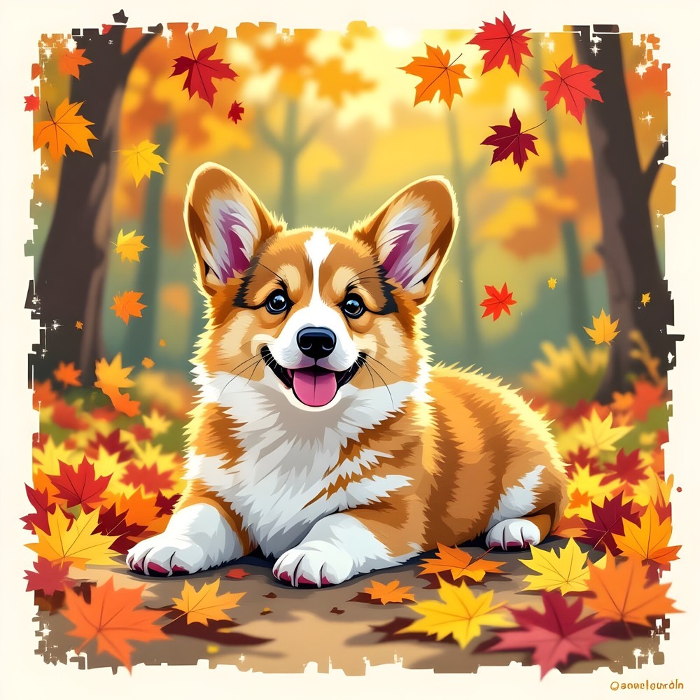 Digital Image Picture Photo Art Dog Corgi Puppy