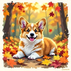 Digital Image Picture Photo Art Dog Corgi Puppy