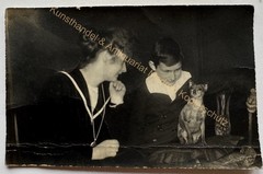 orig. Photo Postcard Dog Animal 1921 Child Boy