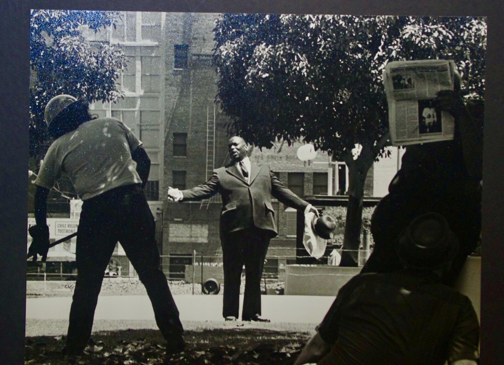 B&W Photograph- Signed Matted- 1976 Free speech public square no one listens!