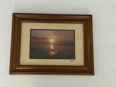 Vintage Art Seascape Sunset Framed Decorative 6”x8”Wall Home Decor