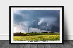 Storm Photography Print – Picture of Twin Tornadoes on Spring Day in Kansas