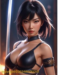 Beautiful Sensual Asian Girl Anime D on Quality semi-gloss Photo Paper 8.5″x11″
