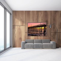 Ventura Pier Sunset California Wall Art Photo Print, Aerial Pier Photography