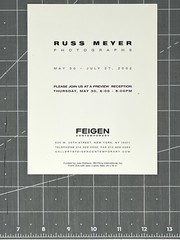 Russ Meyer Photographs – 2002 Art Show Announcement Card