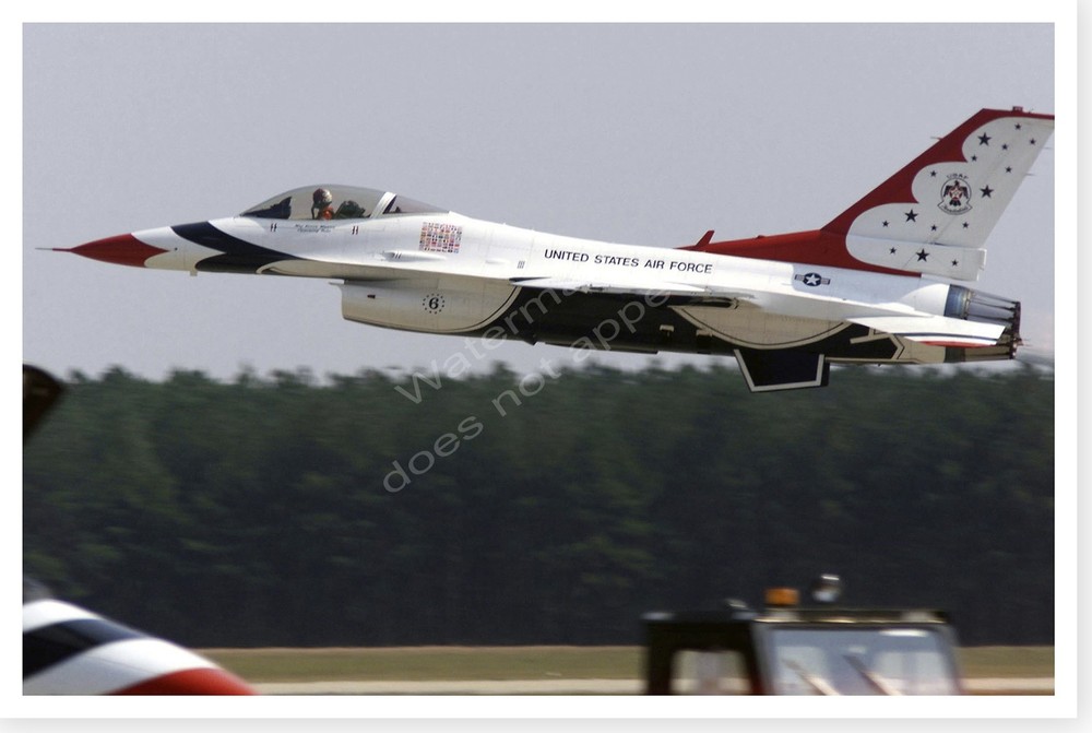 USAF Air Force Thunderbirds F-16 Solo Take Off Silver Halide Photo