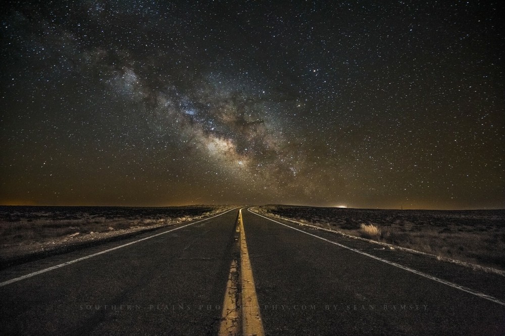 Night Sky Photography Print – Picture of Milky Way Over Road in Arizona