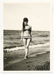 Young Woman in Bikini at the Baltic Sea 1963 – Fashion Swimwear – Old Photo 1960s