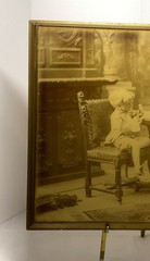 Vtg 1898 Sepia 18X14”Photograph Portrait Playing Doctor Boy & Girl