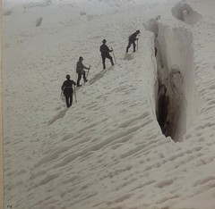 Original 1888 VITTORIO SELLA ‘Crevasse on Glacier Blanc’ Gelatin Silver PHOTO