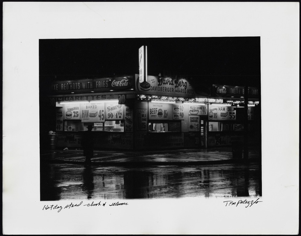 Tom Palazzolo Signed Photo «Hot Dog Stand Clark & Illinois Street» 1963 Chicago