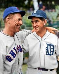 Charlie Grimm & Mickey Cochrane-Tigers-Cubs 8×10 Colorized Print-FREE SHIPPING