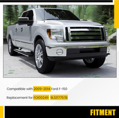 Front Bumper Face Bar Compatible with 2009-2014 Ford F150 F-150 W/O Fog Light Ho