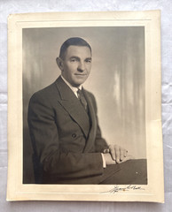 Vintage 1936 11×9 Inch Black And White Portrait Of A Man Business Man in a Suit