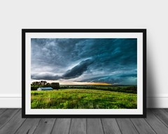 Storm photography wall art hanging Iowa landscape picture stormy sky photo print