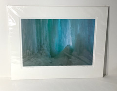 Fine Art Photograph Cascade in Aqua Frozen Waterfall Signed & Matted
