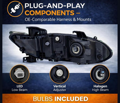 LED Headlight Assembly Replacement for Honda Accord 2018-2021 EX, EX-L, Sport, H