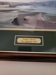 PEBBLE BEACH The Eighteenth Hole. Professionally Framed Picture. 17 & 1/2 X 22