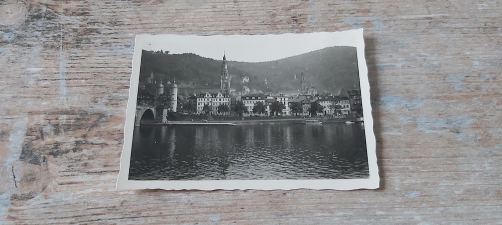 Small old B/W AGFA LUPEX photo Heideberg Strasse am Neckar? 1955