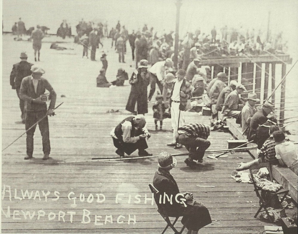 NEWPORT BEACH «Always Good Fishing» Pier VINTAGE Photo Print 1476 11″ x 14″