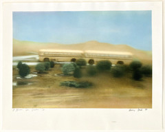 1979 Nancy Fink School Bus Chromogenic Print Vintage California Desert Landscape