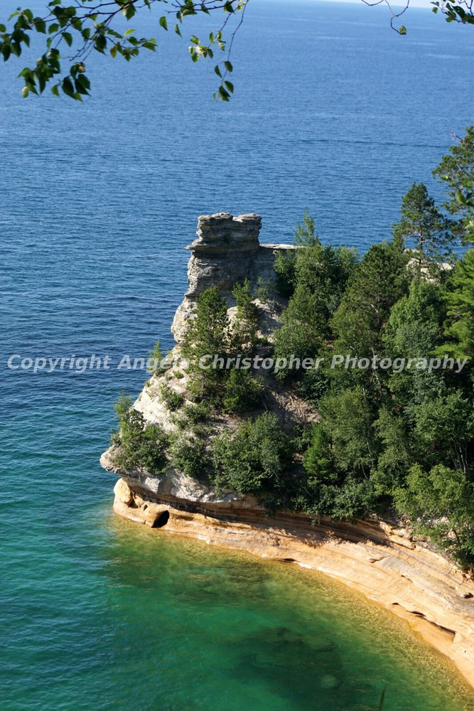 Original ACEO 2.5 x 3.5 in. photo art print MINERS CASTLE rock Munising Michigan