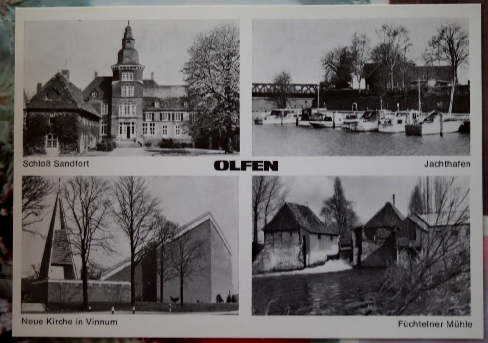 Photo postcard Füchtelner Mill Water Mill Olfen Castle Sandfort PK around 1975 Vintage AM