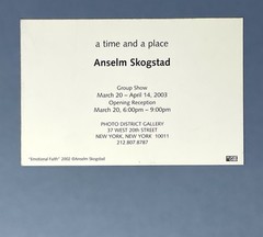 Anselm Skogstad (b. 1983) Art Show Announcement Card 2003 – A Time & Place