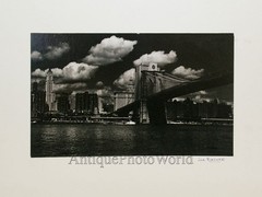 New York City Brooklyn bridge vintage art photo Bacher