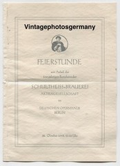 G2114 document with photo 1943 100 years Berlin Schutlheiss brewery beer