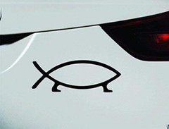 Darwin Fish Evolution Symbol Black Home Vinyl Decal for Cars LAPTOPS 5.5″ x 2″