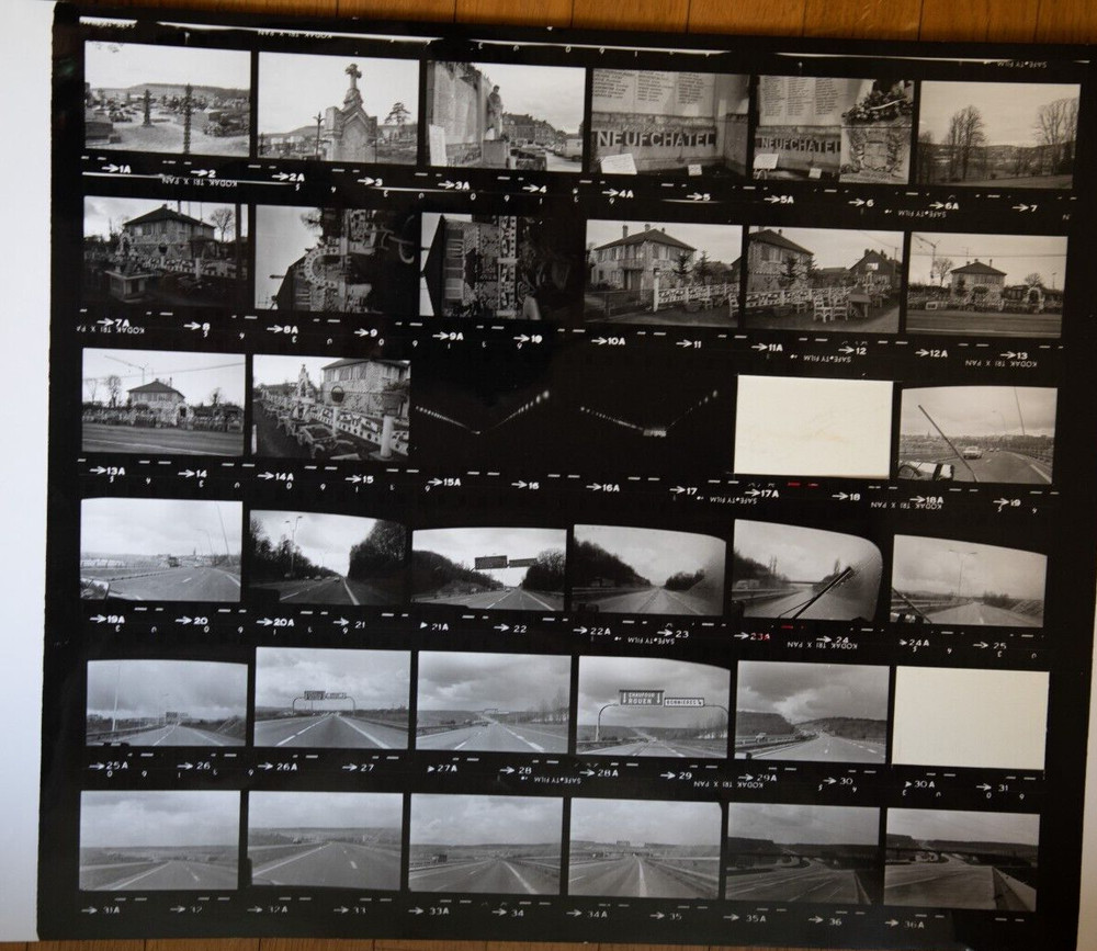 Photo Print Large Contact Sheet 1980 Various Views Normandy 40X50cm