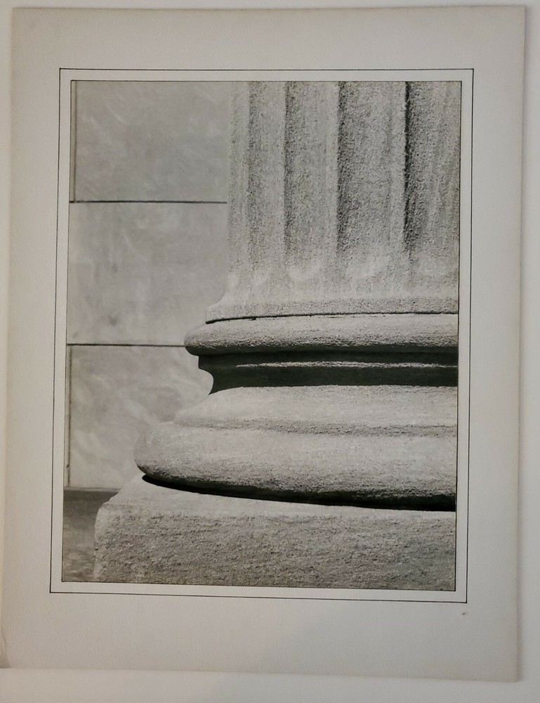 TEXTURE PILLAR LARGE ORIGINAL SIGNED ART PHOTO B&W STETTNER VTG MATTE NJ CAMERA