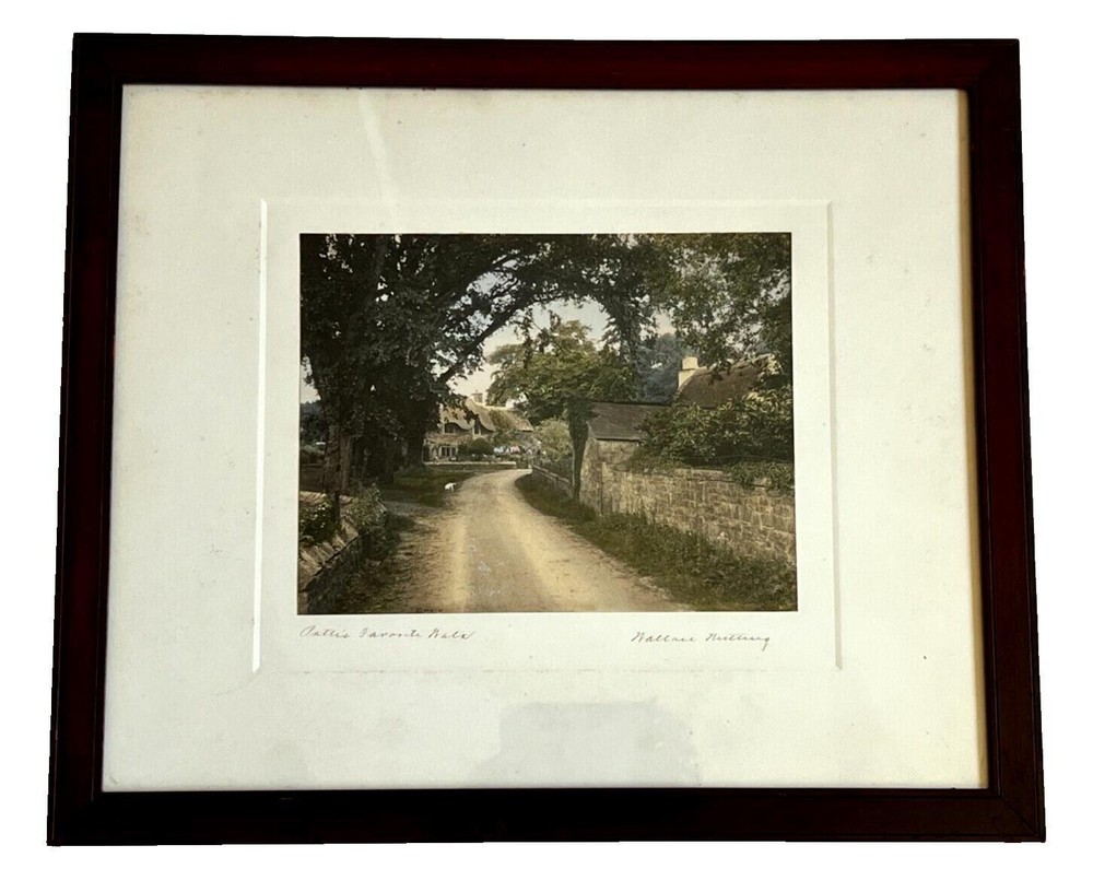 Large Rare Wallace Nutting w/Dog «Patti’s Favorite Walk» Hand Colored Photo