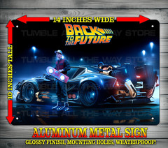 Back to the Future Marty McFly Delorean Fantasy Metal Sign Wall Art 10″ x 14″