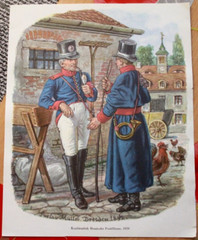 Print picture post Electoral Hessian postillons 1820 Dresden 1892 G