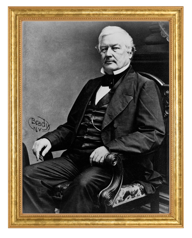 Millard Fillmore Photograph in a Aged Gold Frame