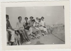 9235. Dog Dog Dog People Group Photograph – Senigallia August 1, 1934 – 9×7