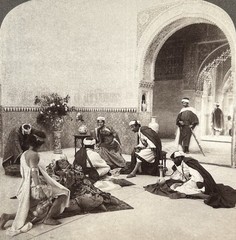 Spain Alhambra Granada Orientalist Photograph 1902 Stereo Image Vintage