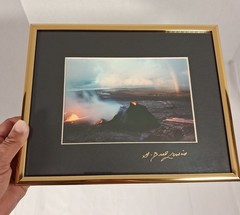 Hawaii Volcano Lava Rainbow Signed G Brad Lewis Art Photo Framed Photograph