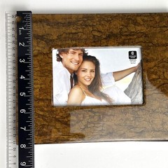 Faux Burl Wood Like Cupecoy Design Wide Picture Frame Walnut Wall/Free Standing