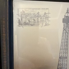 Framed Glass Print Of Aifel Tower. Originally Part Of 4 Sided Candle Holder